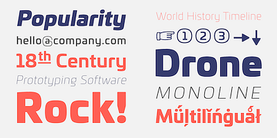 Card displaying Univia Pro typeface in various styles