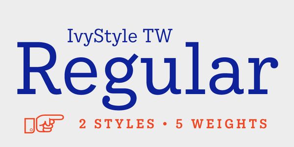 Card displaying IvyStyle TW typeface in various styles