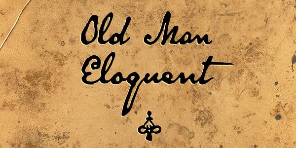 Card displaying Old Man Eloquent typeface in various styles
