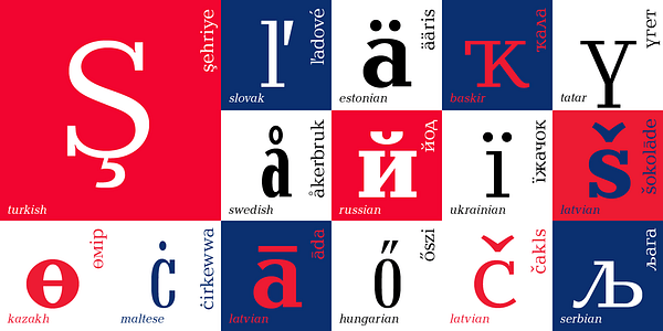 Card displaying Baltica typeface in various styles