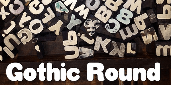 Card displaying HWT Gothic Round typeface in various styles