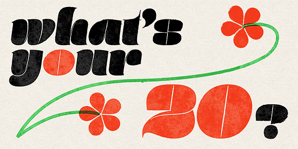 Card displaying Marshmallow typeface in various styles