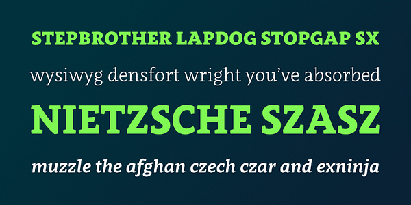 Card displaying Clavo typeface in various styles