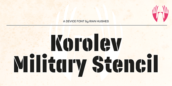 Card displaying Korolev typeface in various styles