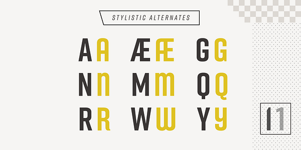 Card displaying Rift typeface in various styles