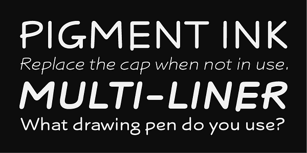 Card displaying Kopik typeface in various styles