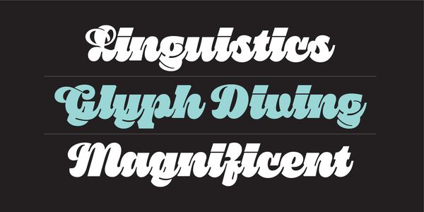Card displaying Pika Ultra Script typeface in various styles