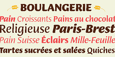 Card displaying Ciabatta typeface in various styles