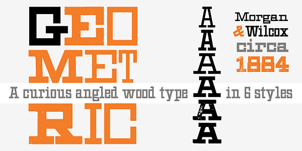 Card displaying HWT Geometric typeface in various styles