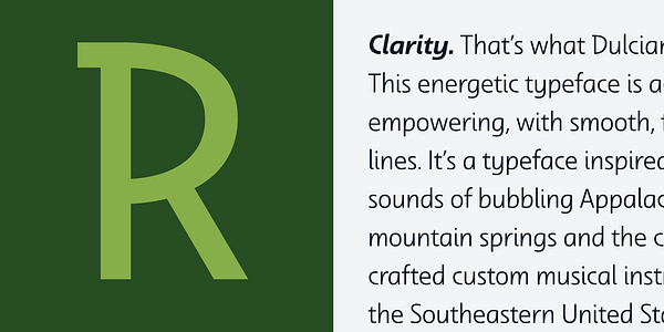 Card displaying Dulcian typeface in various styles