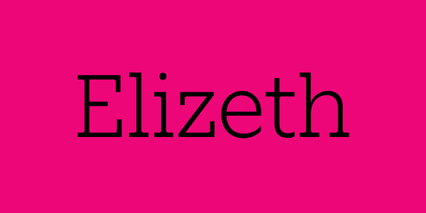 Card displaying Elizeth typeface in various styles