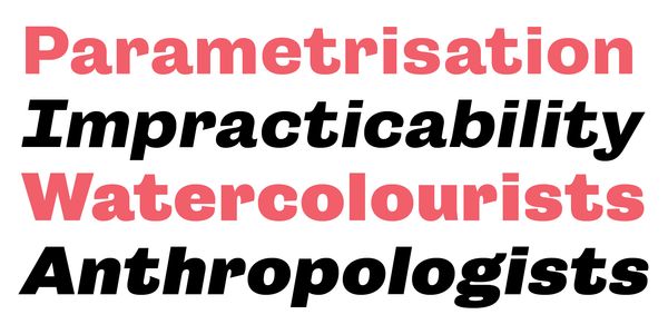 Card displaying Campaign typeface in various styles