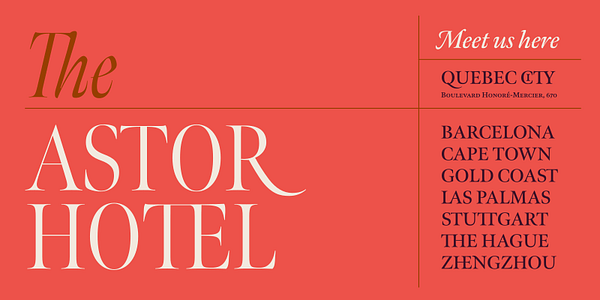 Card displaying Meno Display typeface in various styles