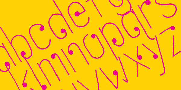 Card displaying Inked Balterm typeface in various styles