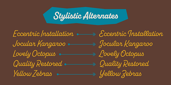 Card displaying Alkaline typeface in various styles