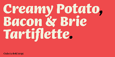 Card displaying Ciabatta typeface in various styles
