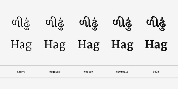 Card displaying Rasa typeface in various styles