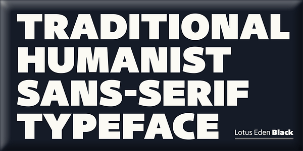 Card displaying Lotus Eden typeface in various styles