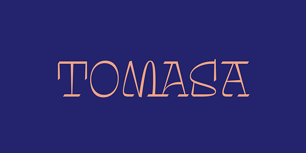 Card displaying Tomasa typeface in various styles