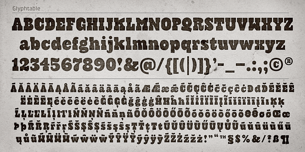 Card displaying Cowboyslang typeface in various styles
