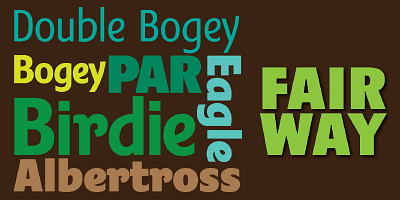 Card displaying Fairway typeface in various styles