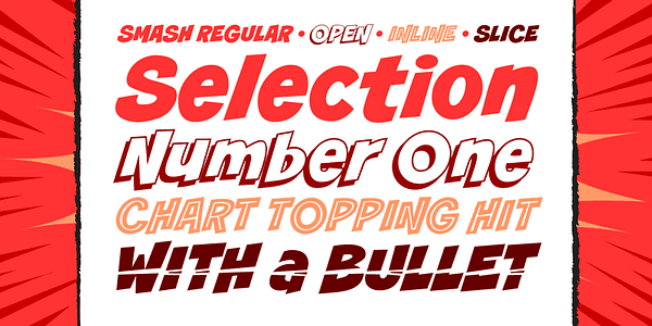 Card displaying CC Smash typeface in various styles