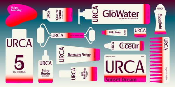 Card displaying Urca typeface in various styles