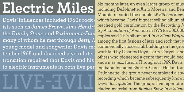 Card displaying Davis typeface in various styles