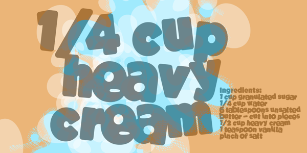 Card displaying BD Caramel Variable typeface in various styles