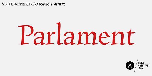 Card displaying BC Parlament typeface in various styles