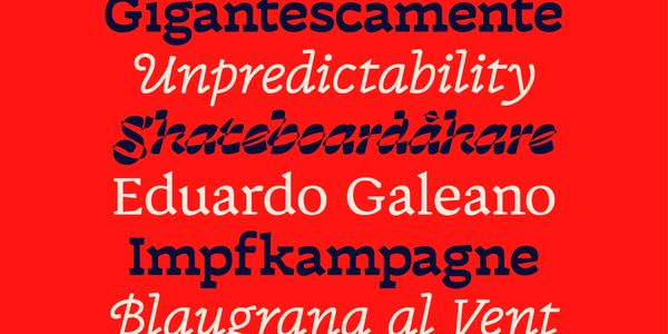 Card displaying Discordia typeface in various styles