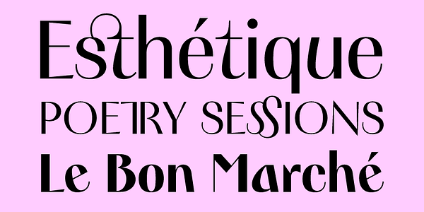 Card displaying PF Marlet Display typeface in various styles