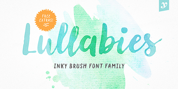 Card displaying Lullabies typeface in various styles