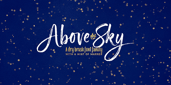 Card displaying Above The Sky typeface in various styles