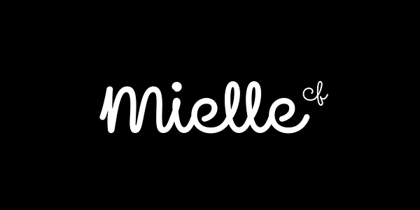 Card displaying Mielle CF typeface in various styles