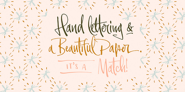 Card displaying Envelove typeface in various styles