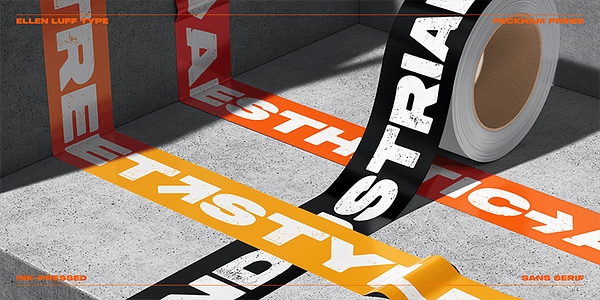 Card displaying Peckham Press typeface in various styles