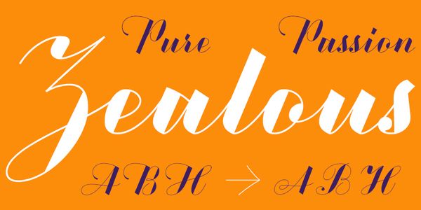 Card displaying Copperscript Variable typeface in various styles