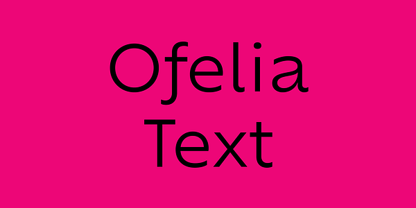 Card displaying Ofelia Text typeface in various styles