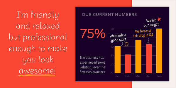 Card displaying SideNote Variable typeface in various styles