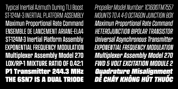 Card displaying Transducer typeface in various styles