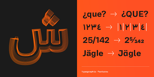 Card displaying Adapter Arabic Text typeface in various styles