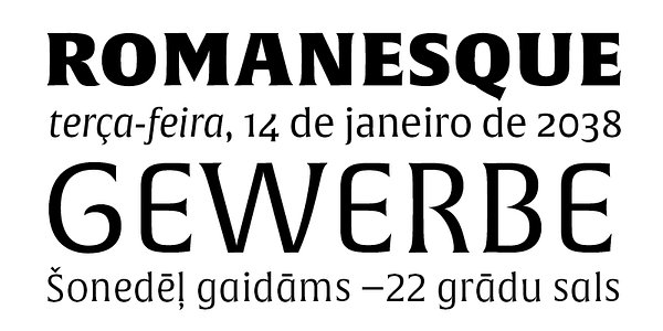 Card displaying Alverata typeface in various styles