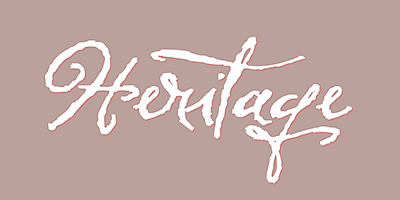 Card displaying Herencia typeface in various styles
