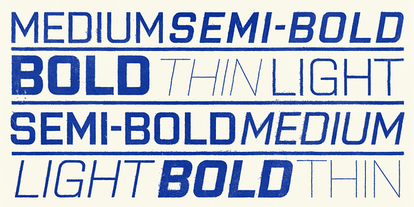 Card displaying Purista typeface in various styles