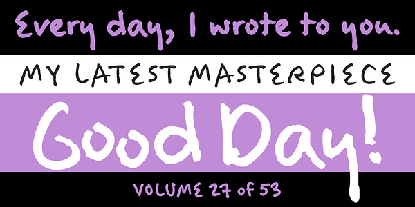 Card displaying Felt Tip Woman typeface in various styles