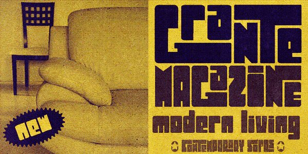 Card displaying Grante typeface in various styles