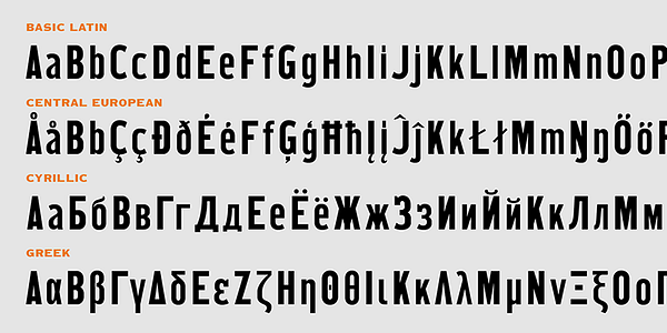 Card displaying HWT Unit Gothic typeface in various styles