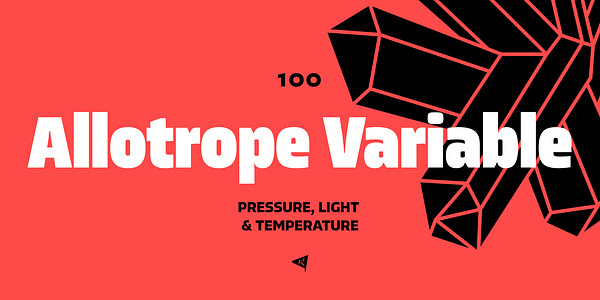 Card displaying Allotrope Variable typeface in various styles