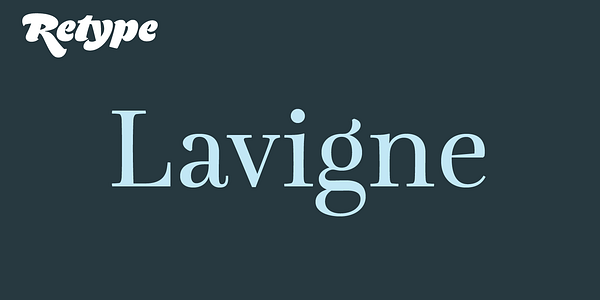 Card displaying Lavigne typeface in various styles